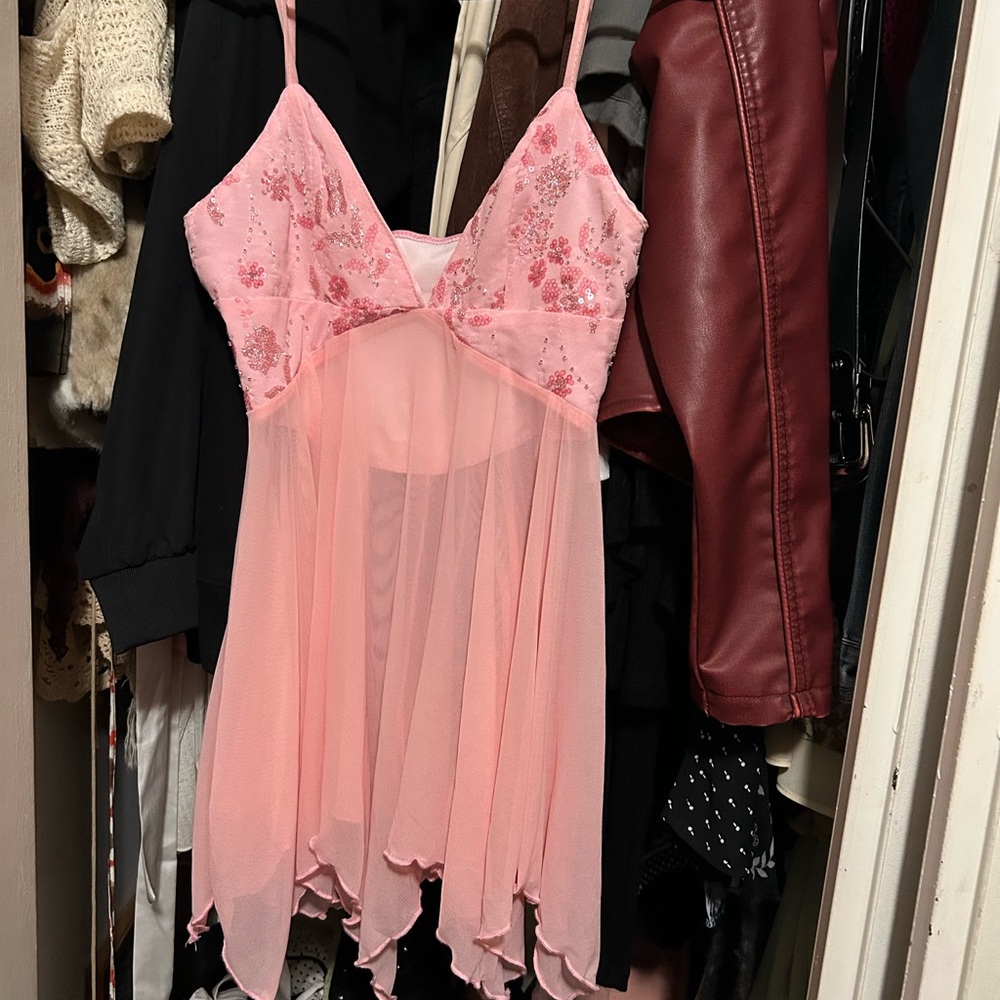 SHEIN Pink Floral Dress
